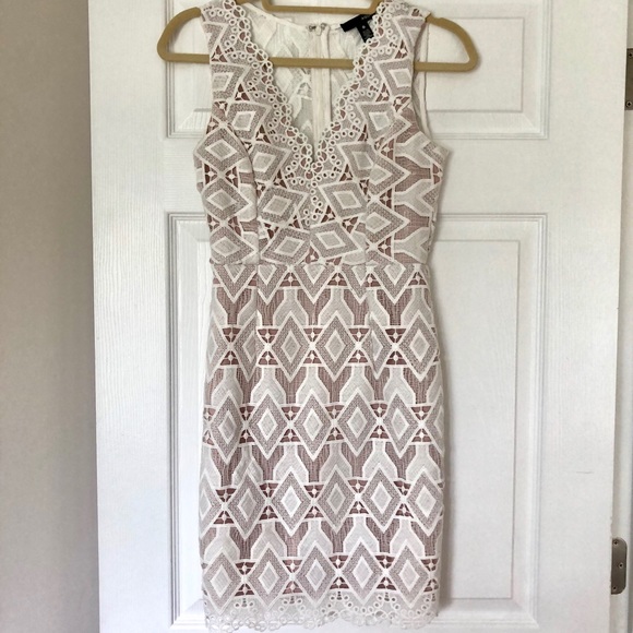 Aqua White Lace Mini Dress Sz XS - Picture 1 of 7